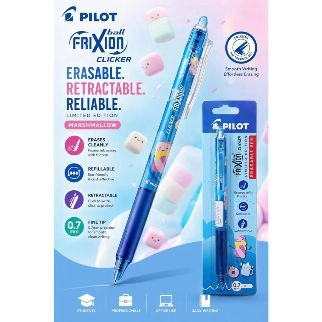 Pilot Limited Edition Frixion Erasable Clicker Roller Ball Pen