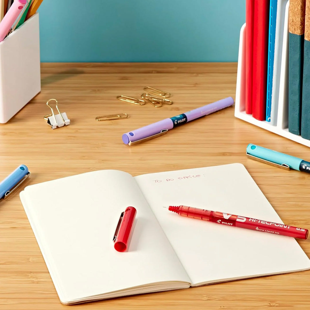 Pilot V5 Hi-Tecpoint Roller Ball Pen Set