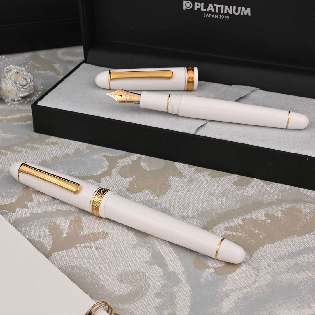 Platinum 377 White Century Fountain Pen