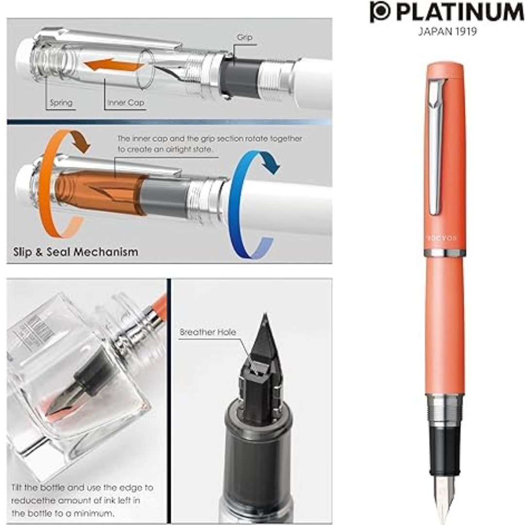 Platinum Persimmon Orange, Fine Point Procyon Fountain Pen