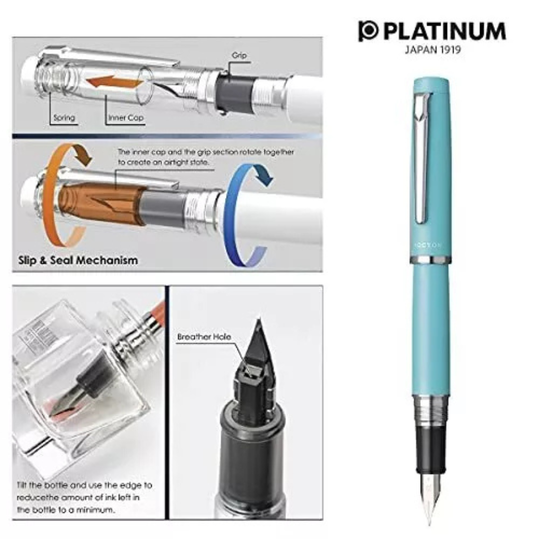 Platinum Turquoise Blue Medium Pocyon Fountain Pen