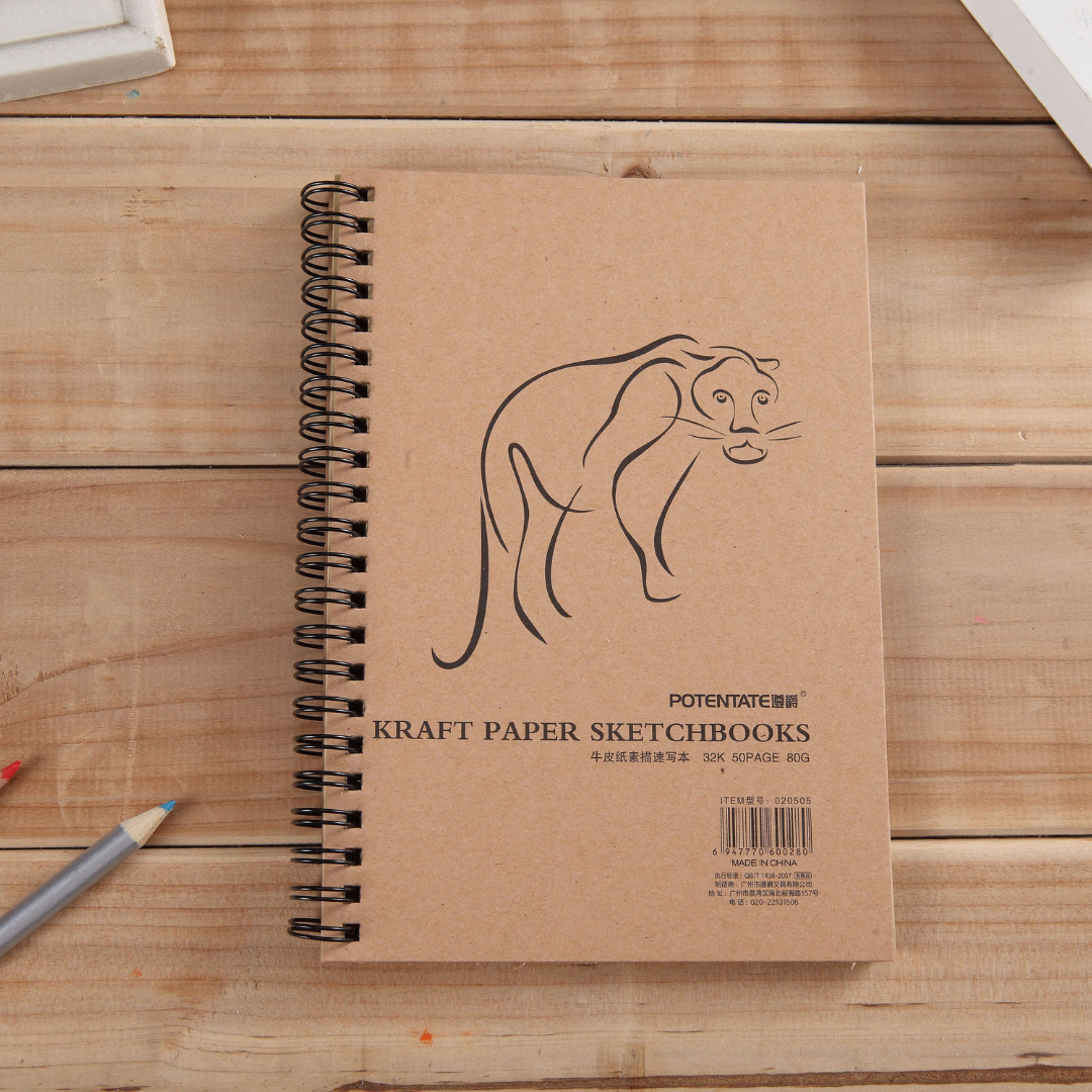 Potentate Kraft Paper Sketch Pad Wiro Bound