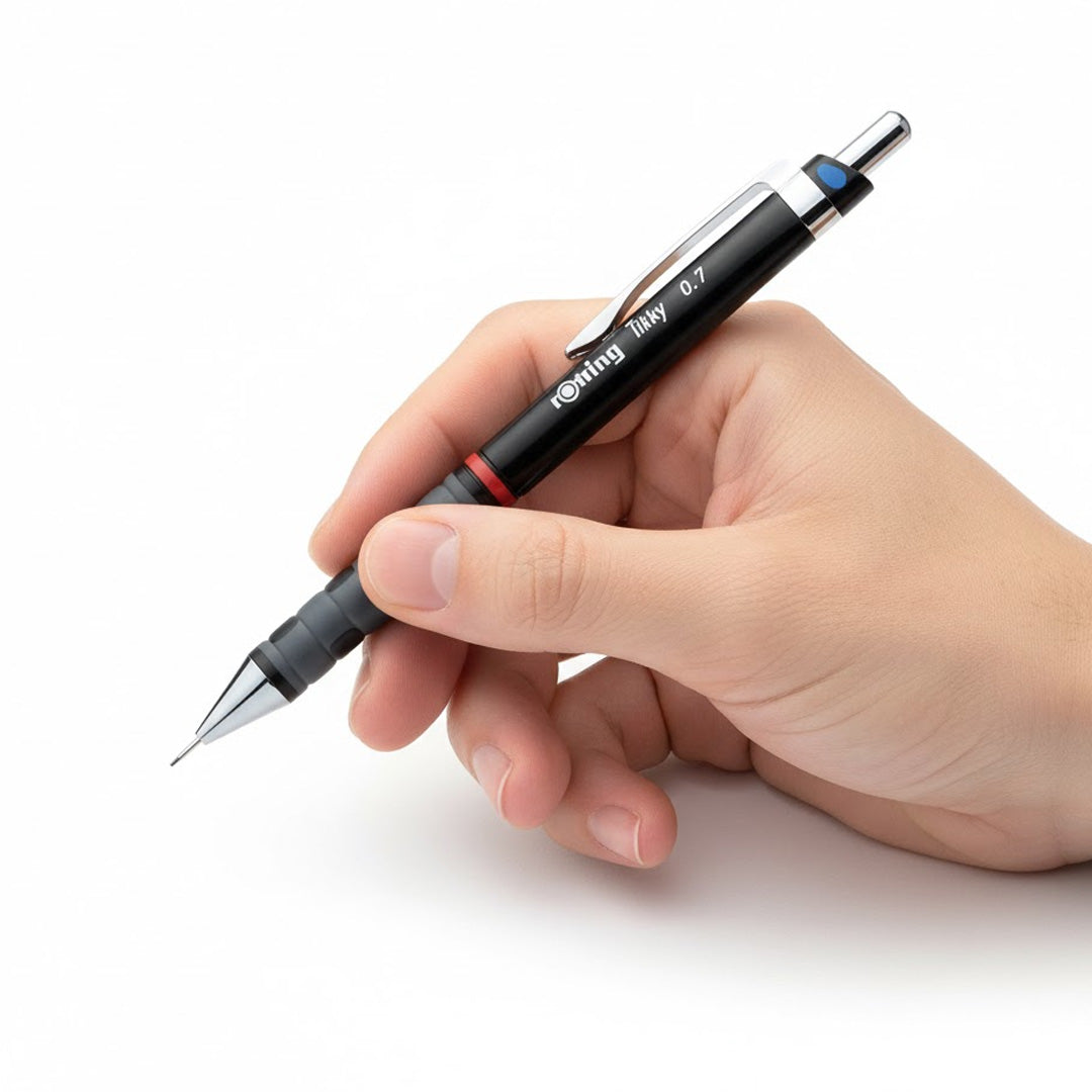 Rotring Tikky Black Barrel 0.5 & 0.7mm Mechanical Pencil, Spare Leads and Eraser