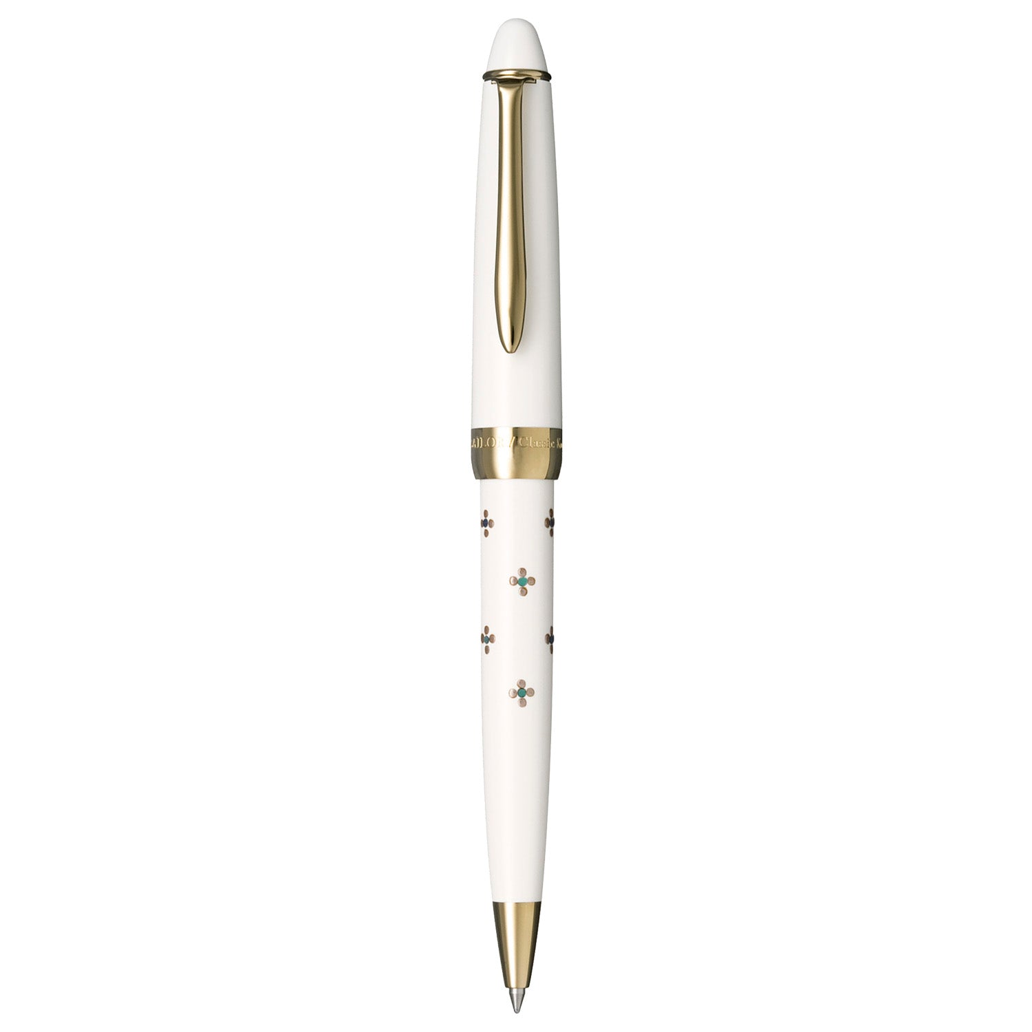 Sailor Classic Ko Floret Dot White Ballpoint Pen 15-2503-210