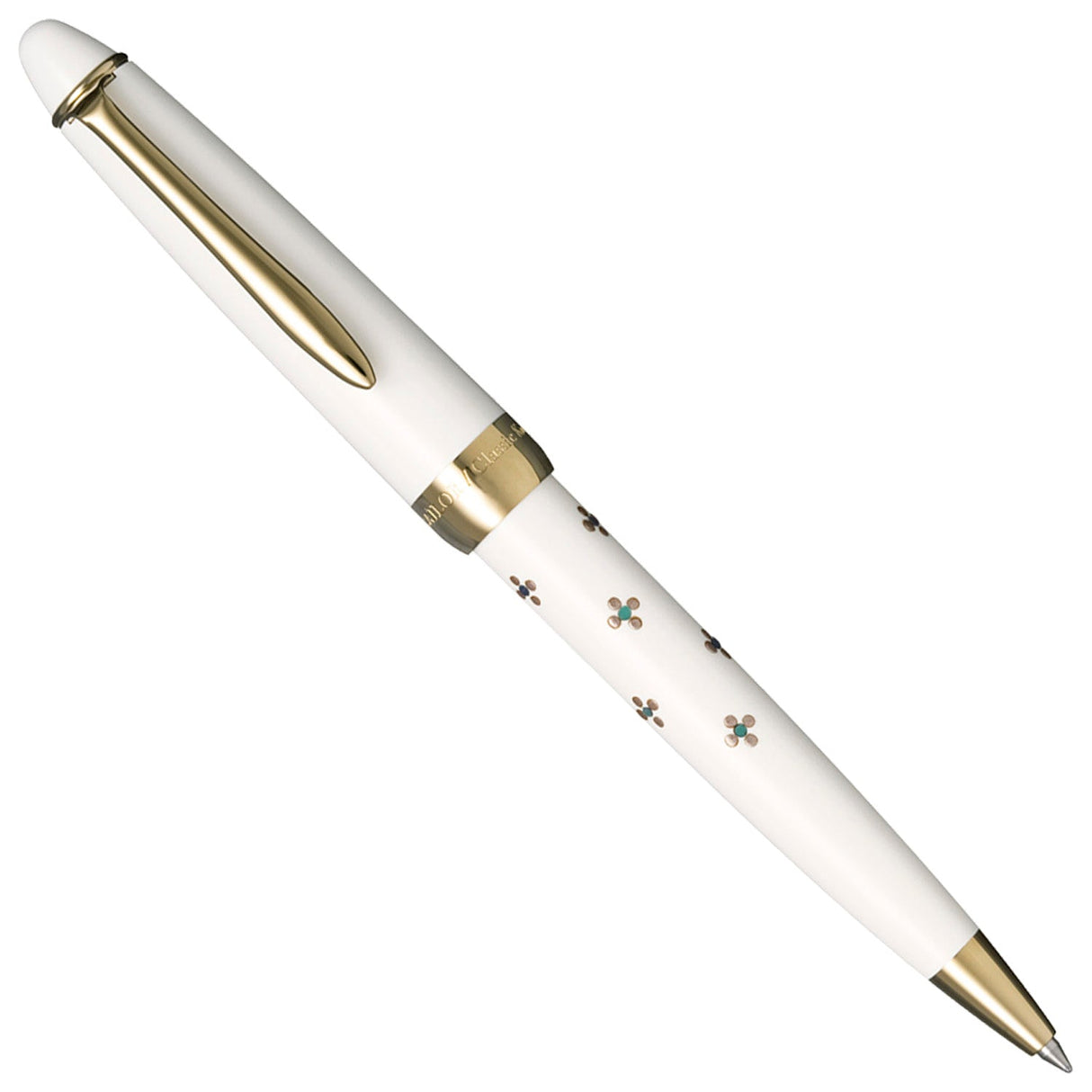Sailor Classic Ko Floret Dot White Ballpoint Pen 15-2503-210
