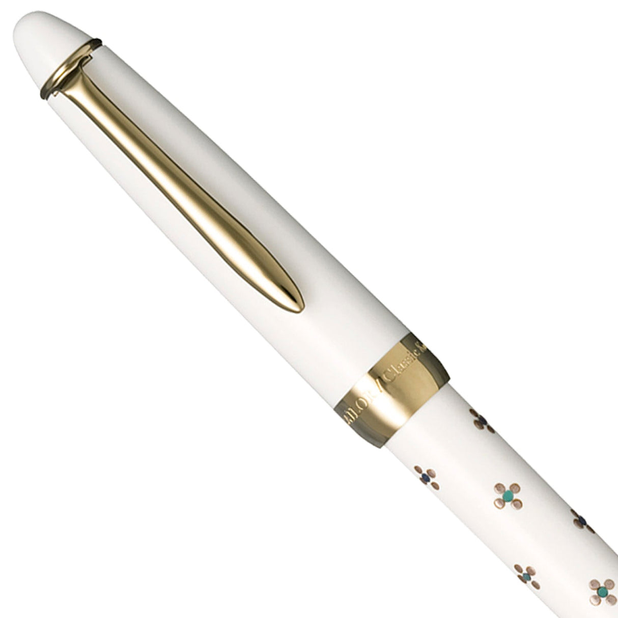 Sailor Classic Ko Floret Dot White Ballpoint Pen 15-2503-210