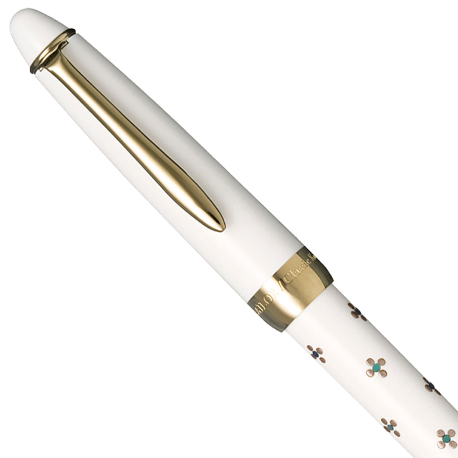 Sailor Classic Ko Floret Dot White Ballpoint Pen 15-2503-210