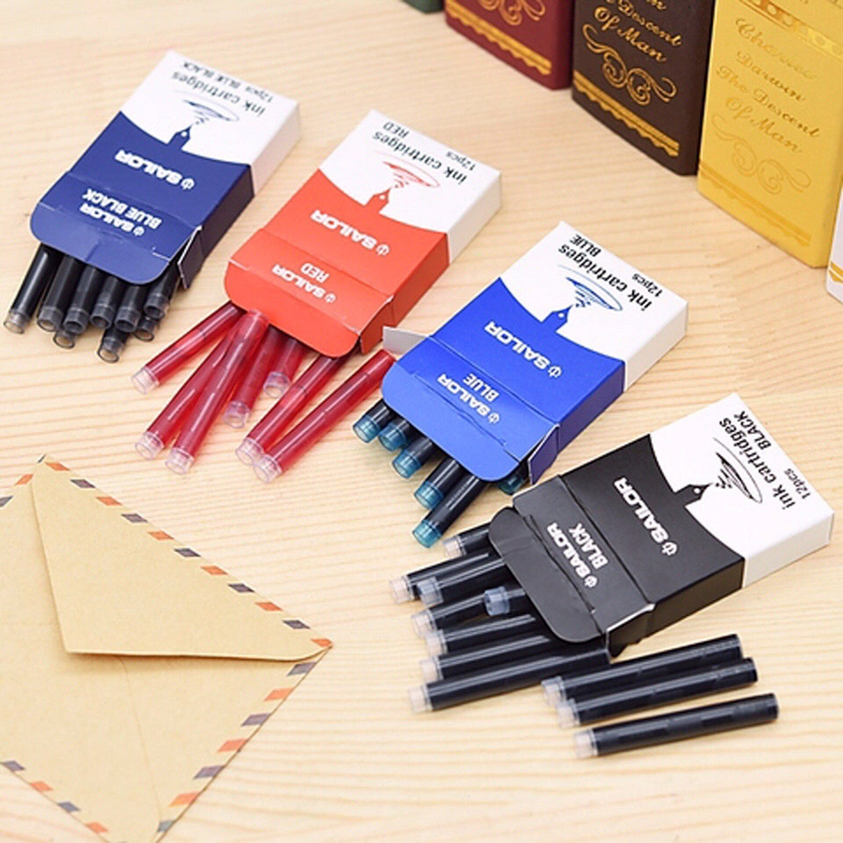 Sailor Dye Ink Cartridge-(Pack of 12)