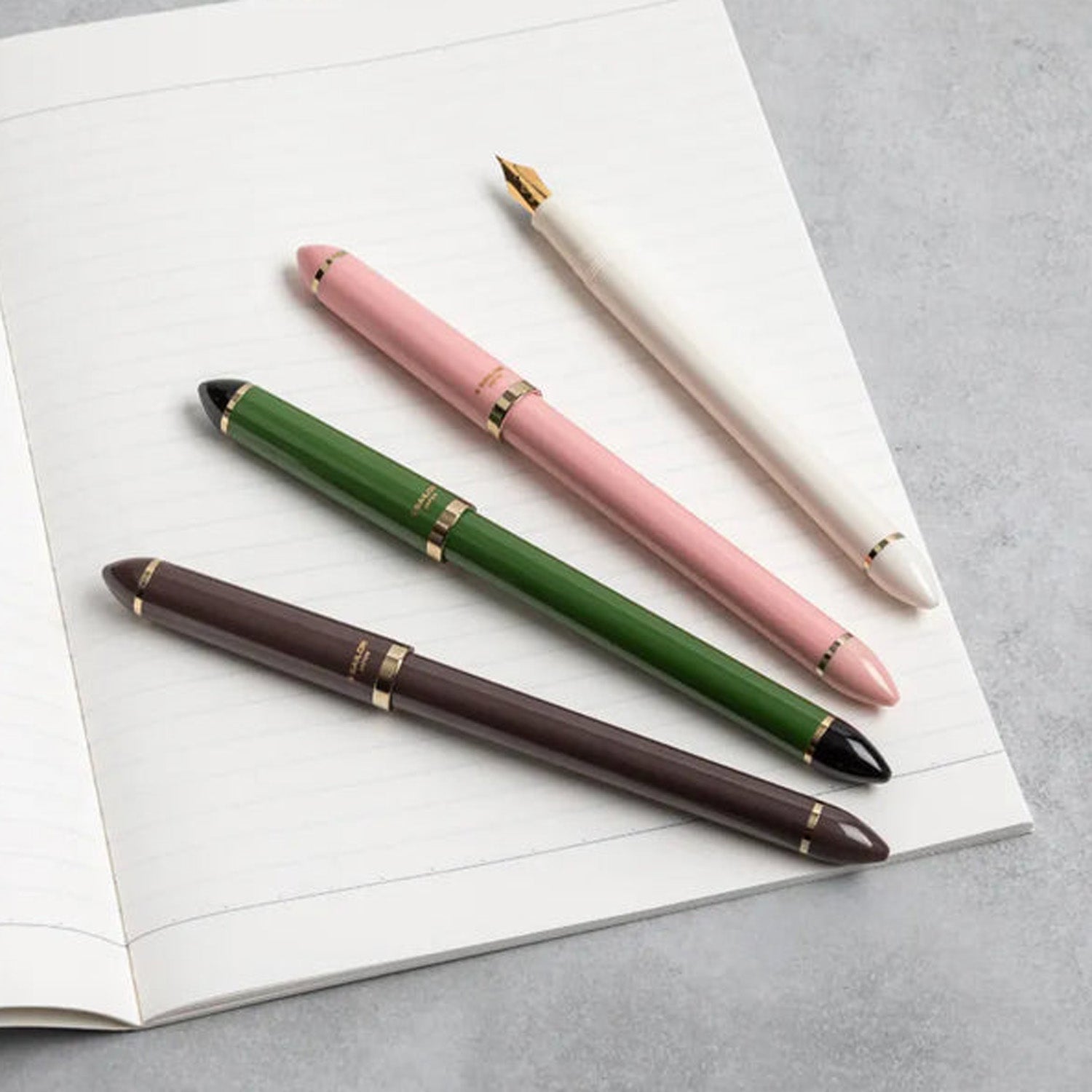Sailor Fude de Mannen White GT Fountain Pen 12-0150-010