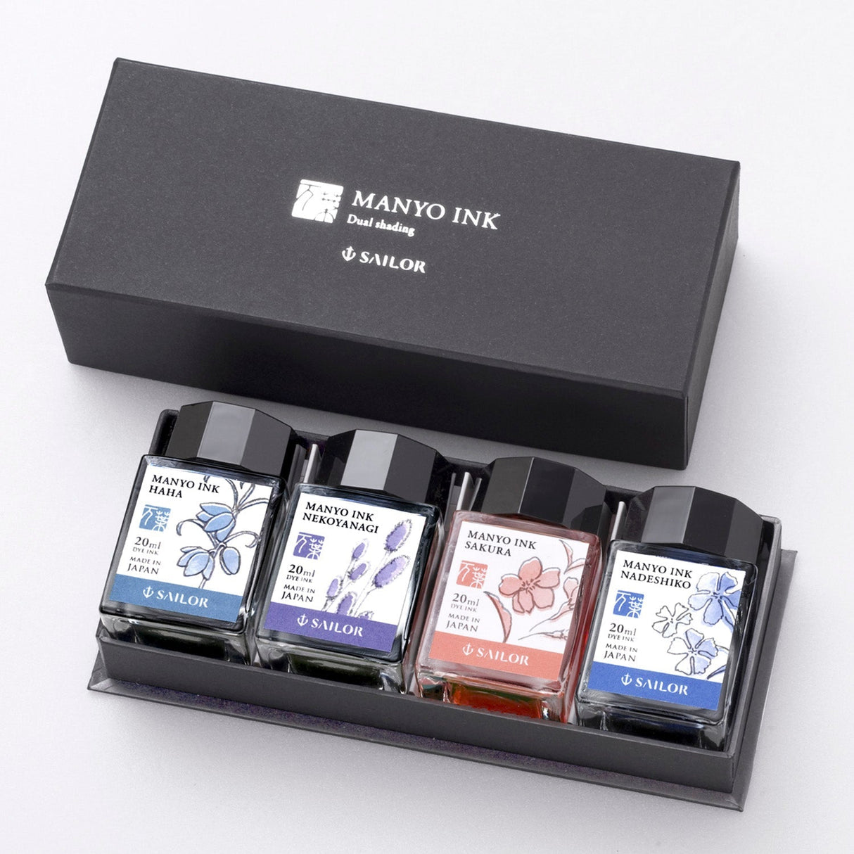 Sailor Manyo Ink Bottle Set (Assorted - 20 ML) 13-4510-001 (Limited Edition)-Pack of 4