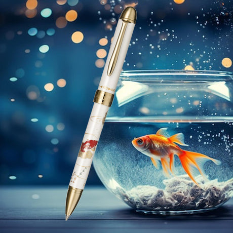 Sailor Yubi Maki-E Gold Fish White GT Multi Functional Pen 16-0353-210