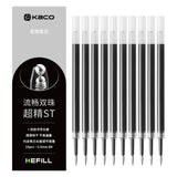 Kaco Black Ink Gel Pen Refills (ST Tip)- Pack of 10