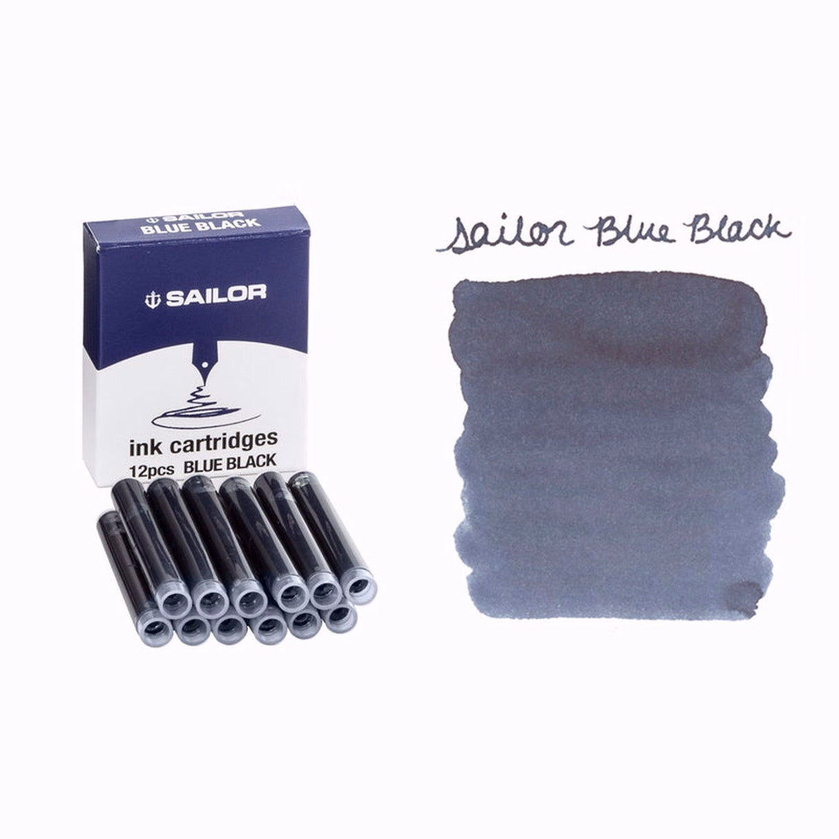 Sailor Dye Ink Cartridge-(Pack of 12)