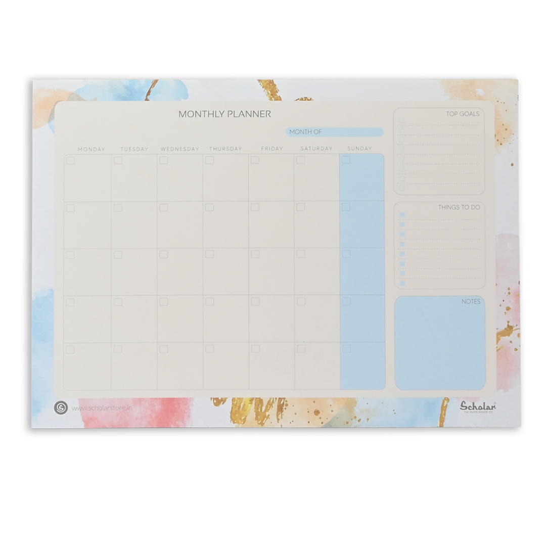 Scholar A4 Monthly Planner  Horizontal  (MPL)