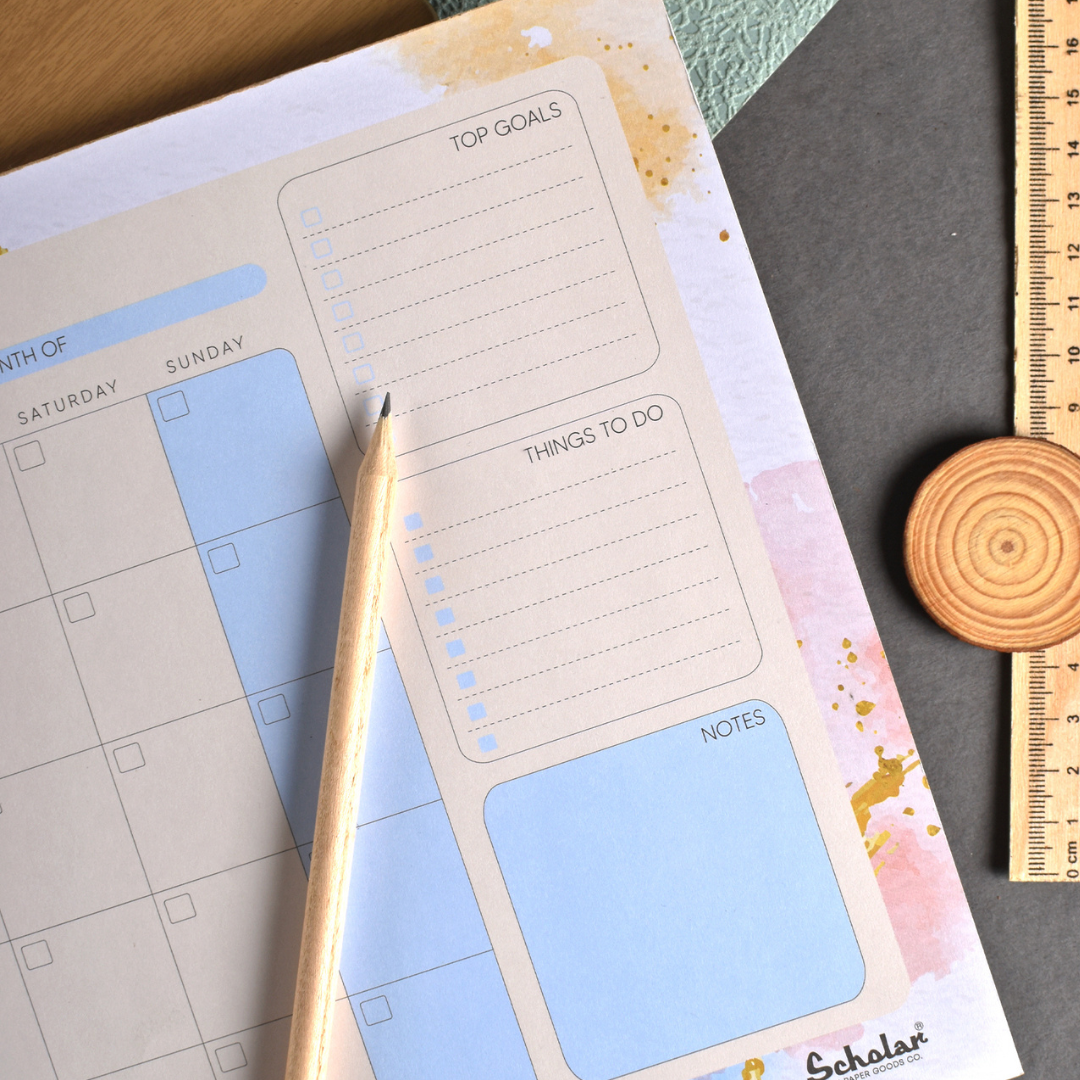 Scholar A4 Monthly Planner  Horizontal  (MPL)