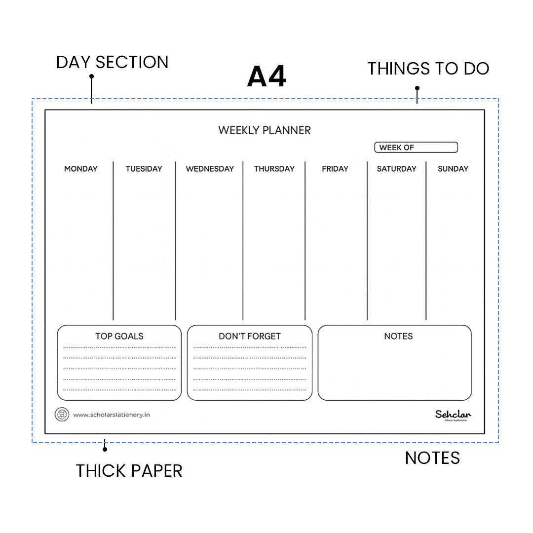 Scholar A4 Weekly Planner Horizontal (WPL)