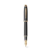 Scrikss Oscar 390 Fountain Matt Black with Gold Trims Pen