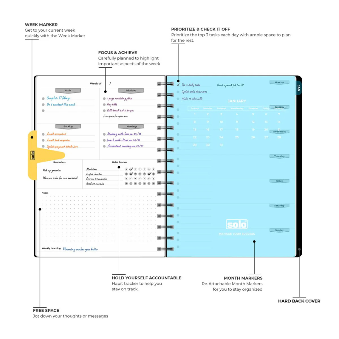 Solo 2025 Weekly Success Planner