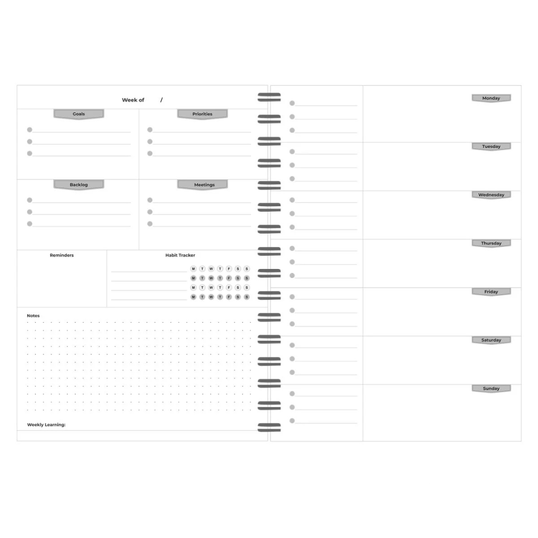 Solo 2025 Weekly Success Planner