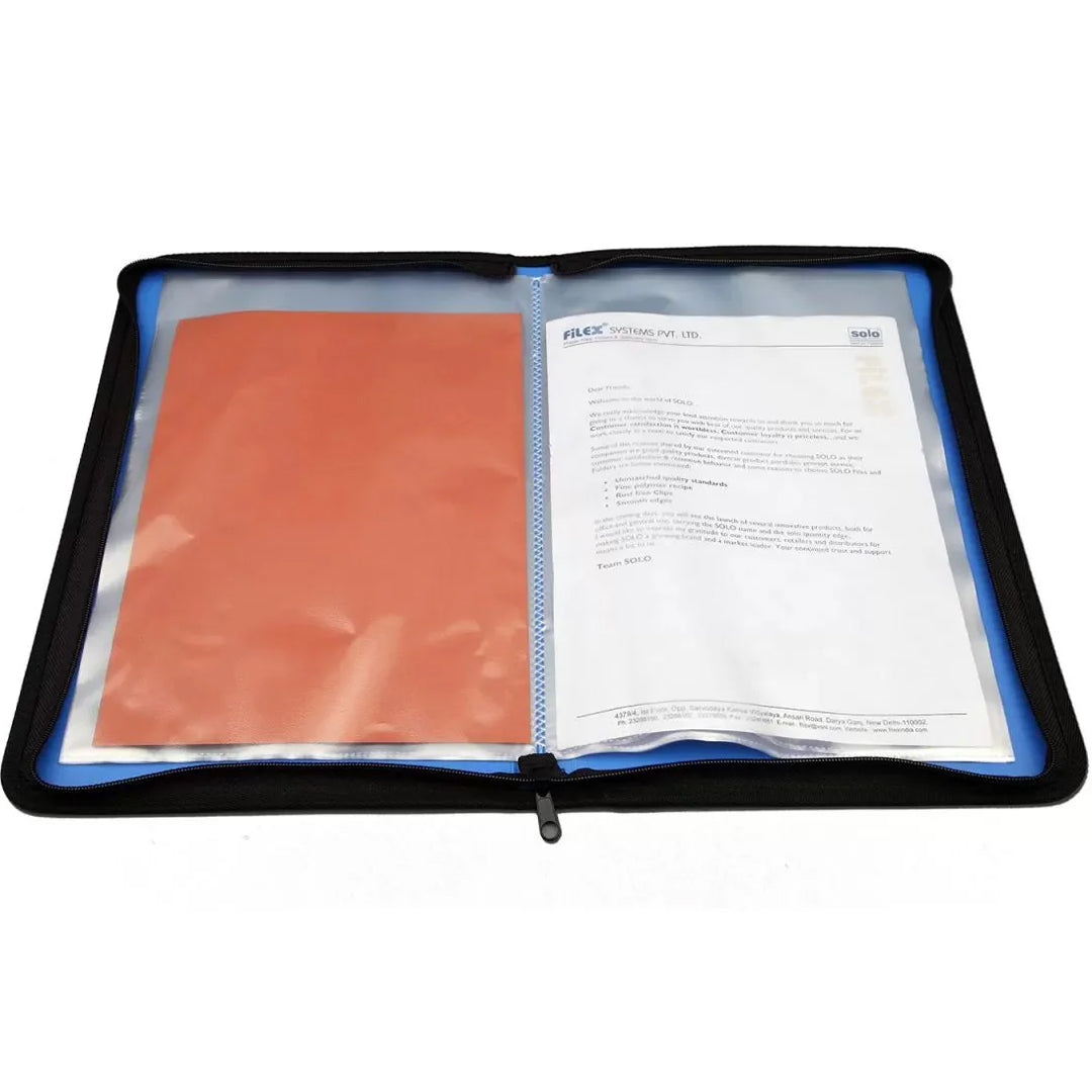 Solo 20 Pocket Display File (Zipper Closure)