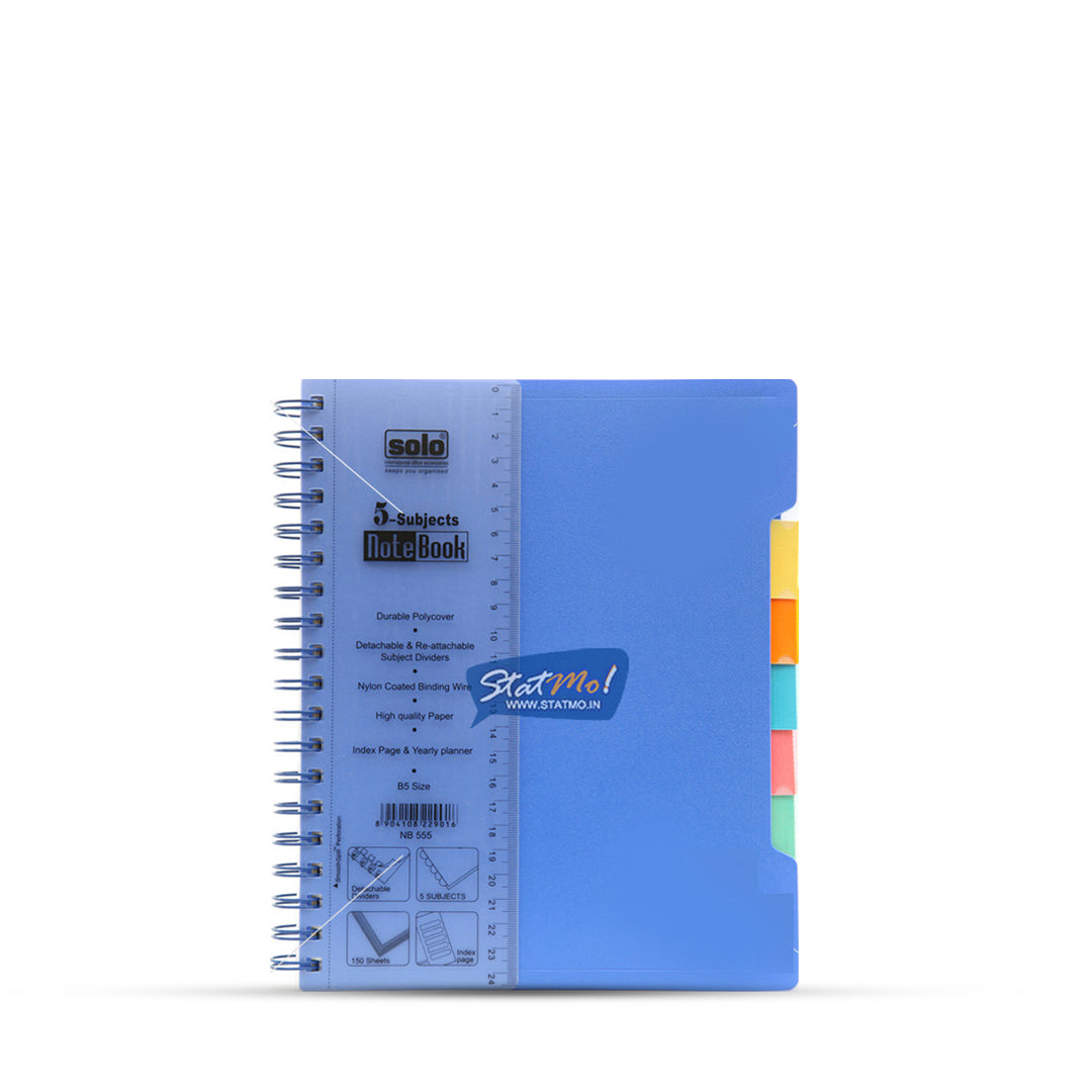 Solo Five Subject Ruled Notebook