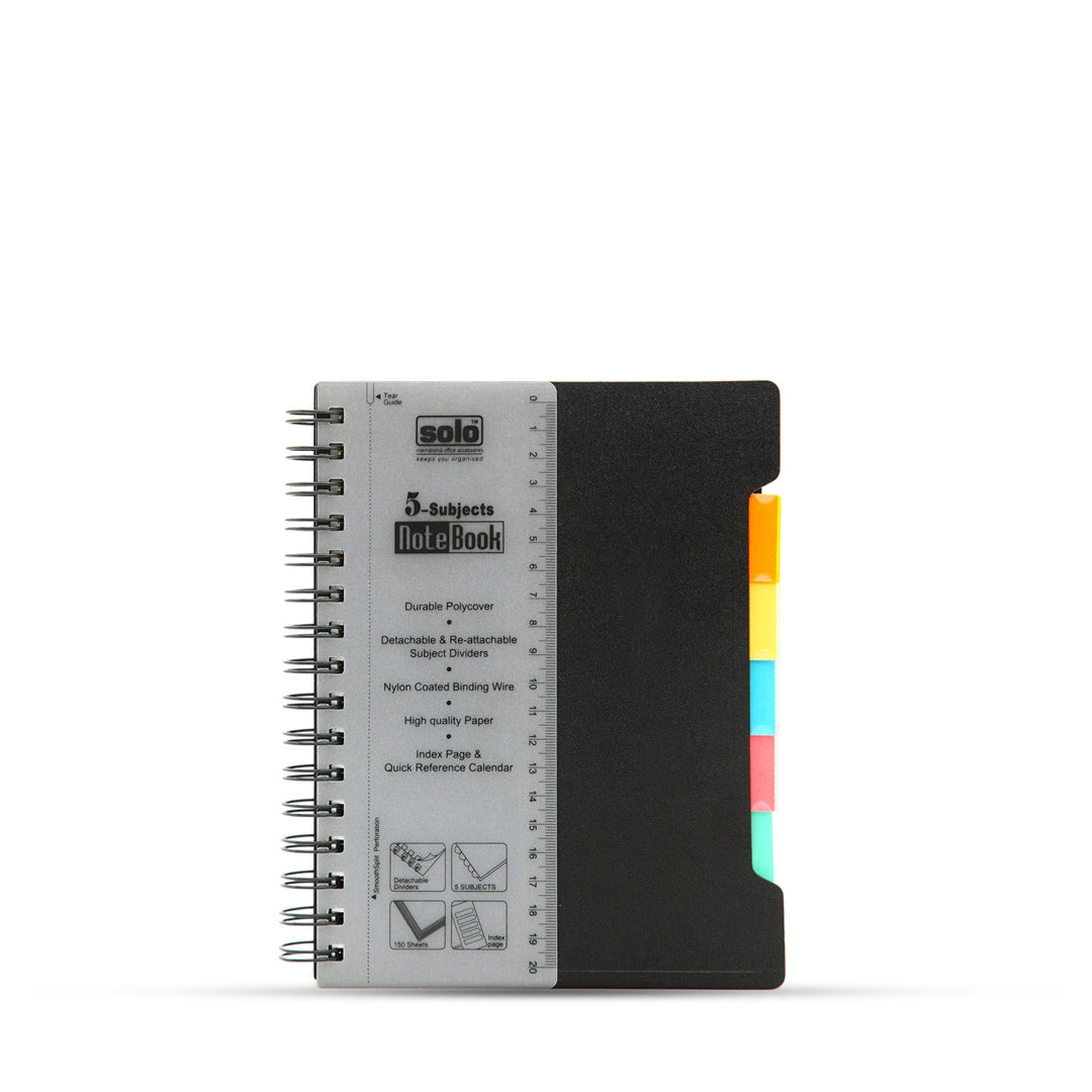 Solo Five Subject Ruled Notebook