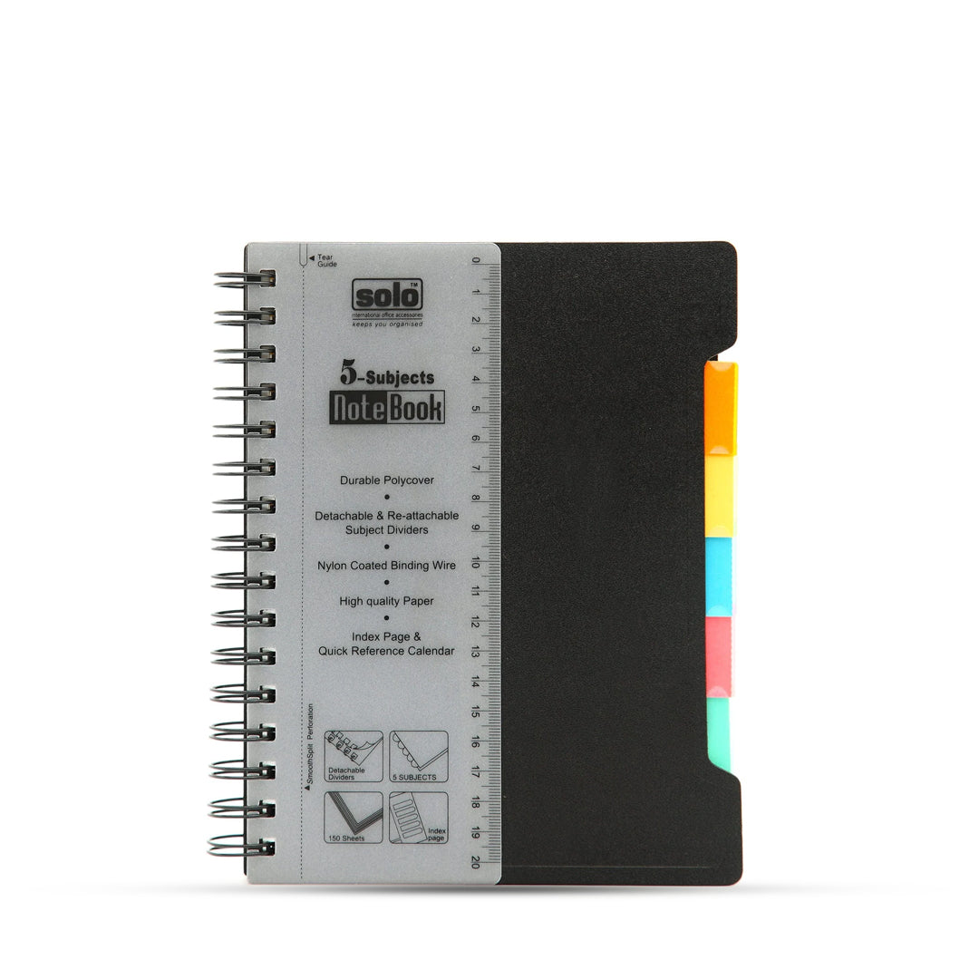 Solo Five Subject Ruled Notebook