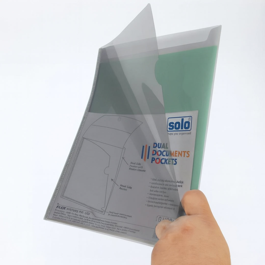 Solo Dual Documents Pockets - A4 (Pack Of 4)