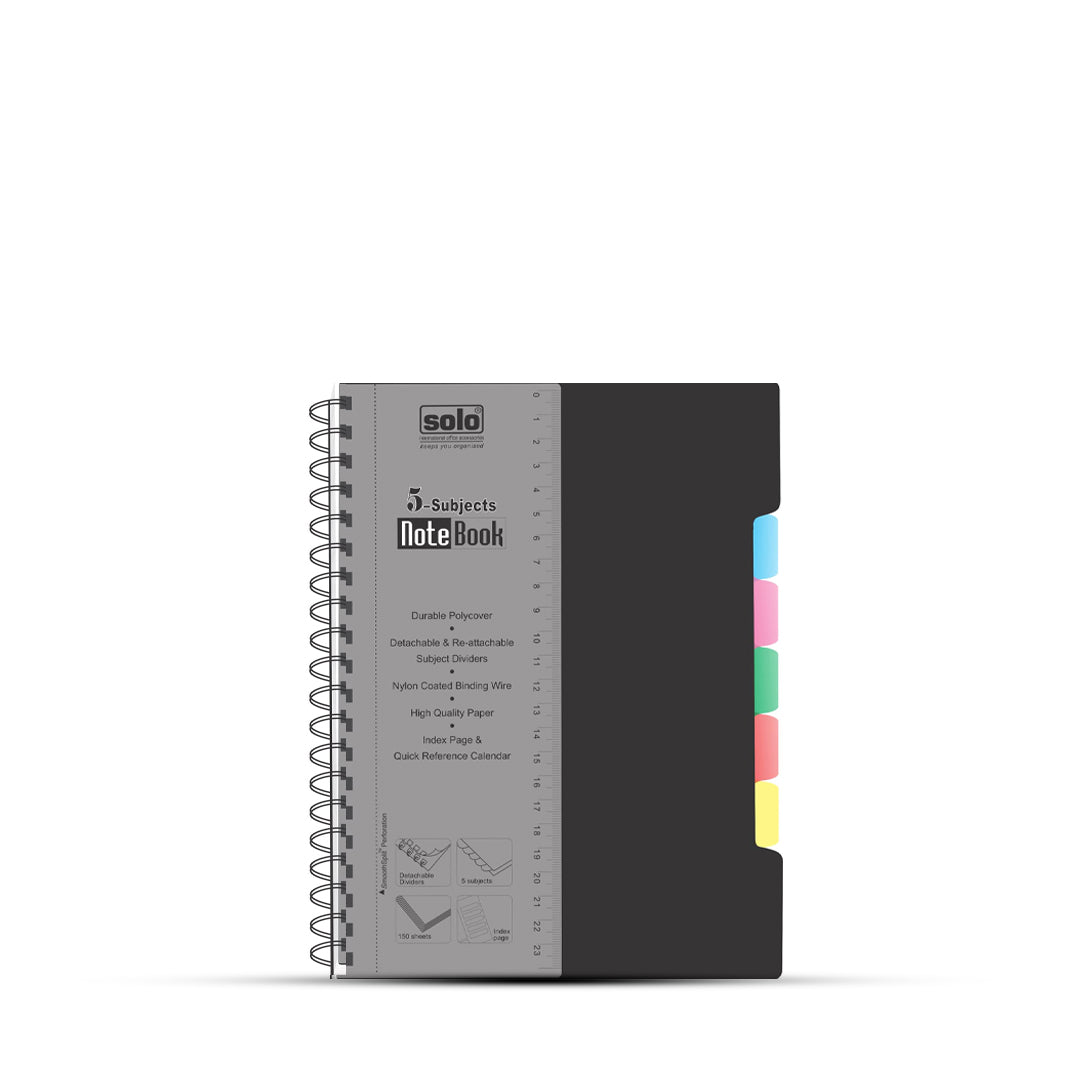 Solo Five Subject Ruled Notebook