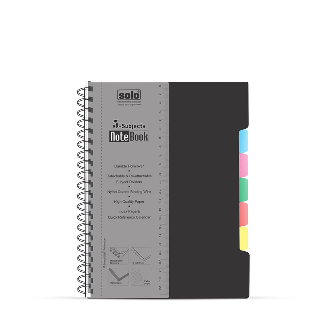 Solo Five Subject Ruled Notebook