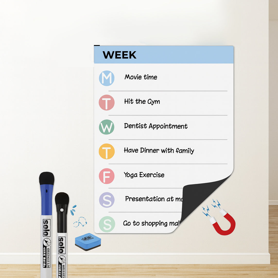 Solo Magnetic Whiteboard Weekly Planner