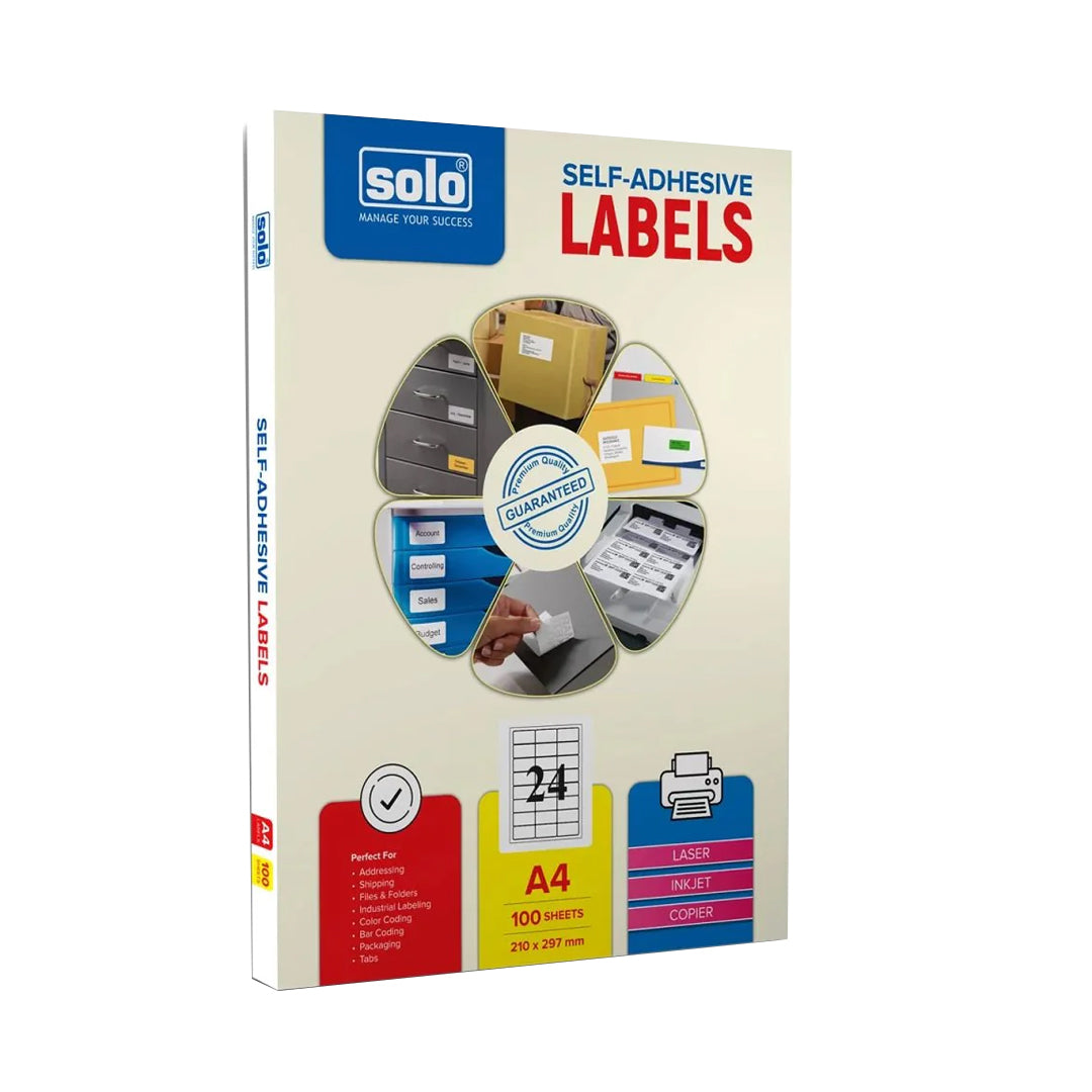 Solo Self-Adhesive A4 Labels - 100 Sheets