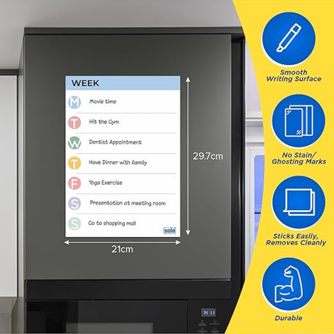 Solo Flexi Boards Magnetic Whiteboard A4 Weekly Planner