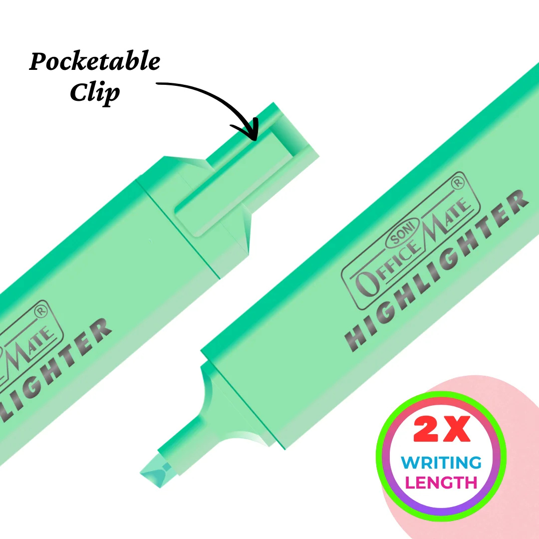 Soni Officemate Pastel Highlighter-Pack of 5