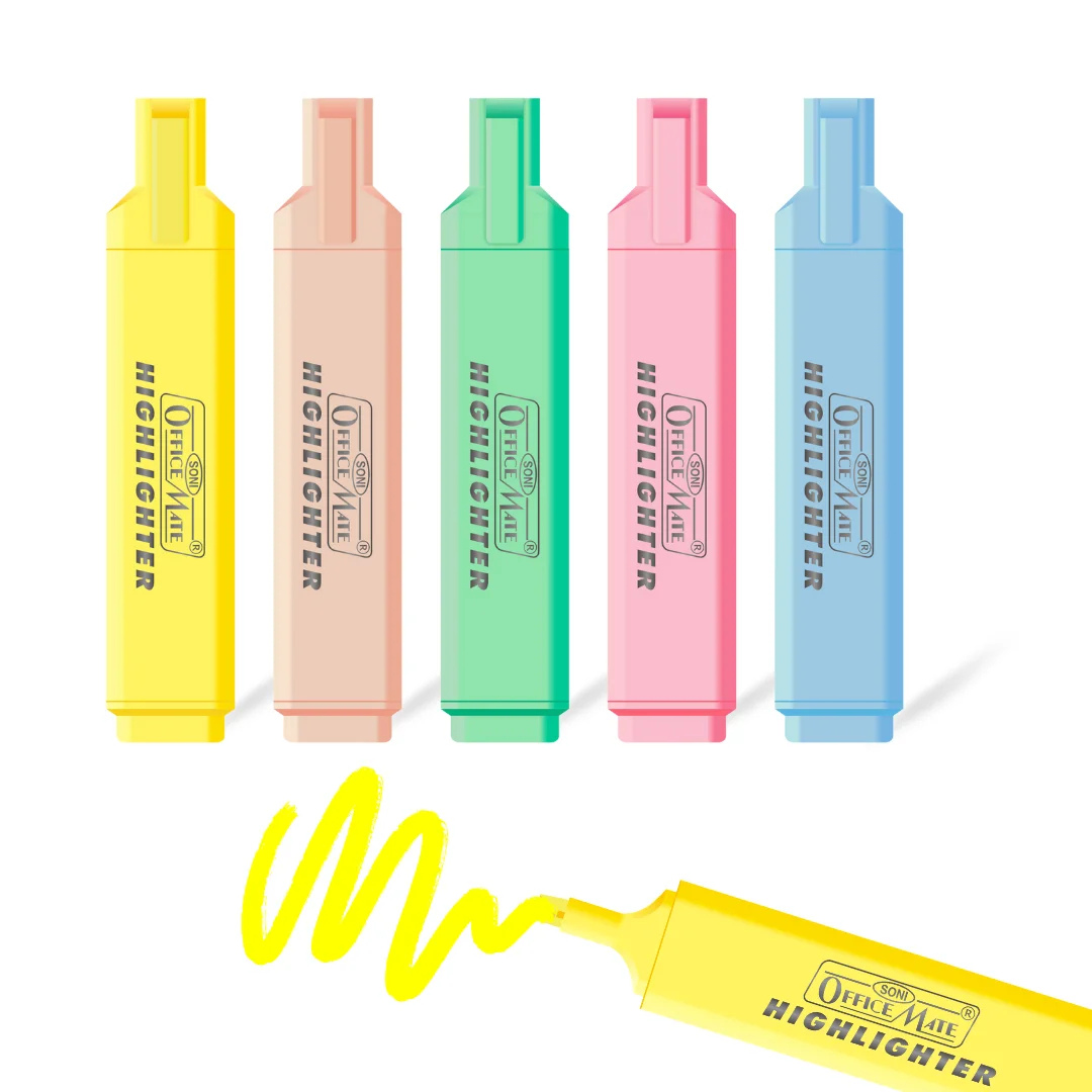 Soni Officemate Pastel Highlighter-Pack of 5