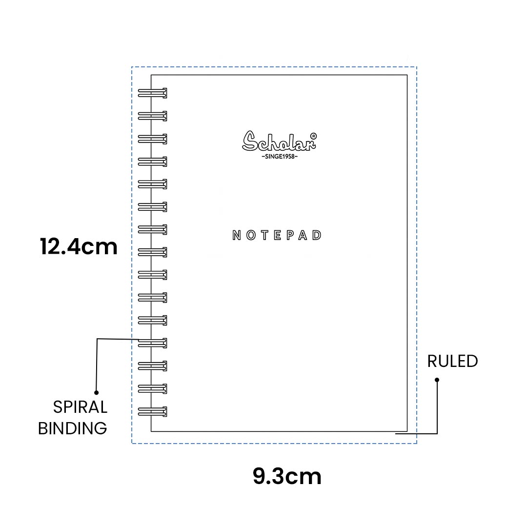 Scholar Side Bound Spiral Ruled Notepad