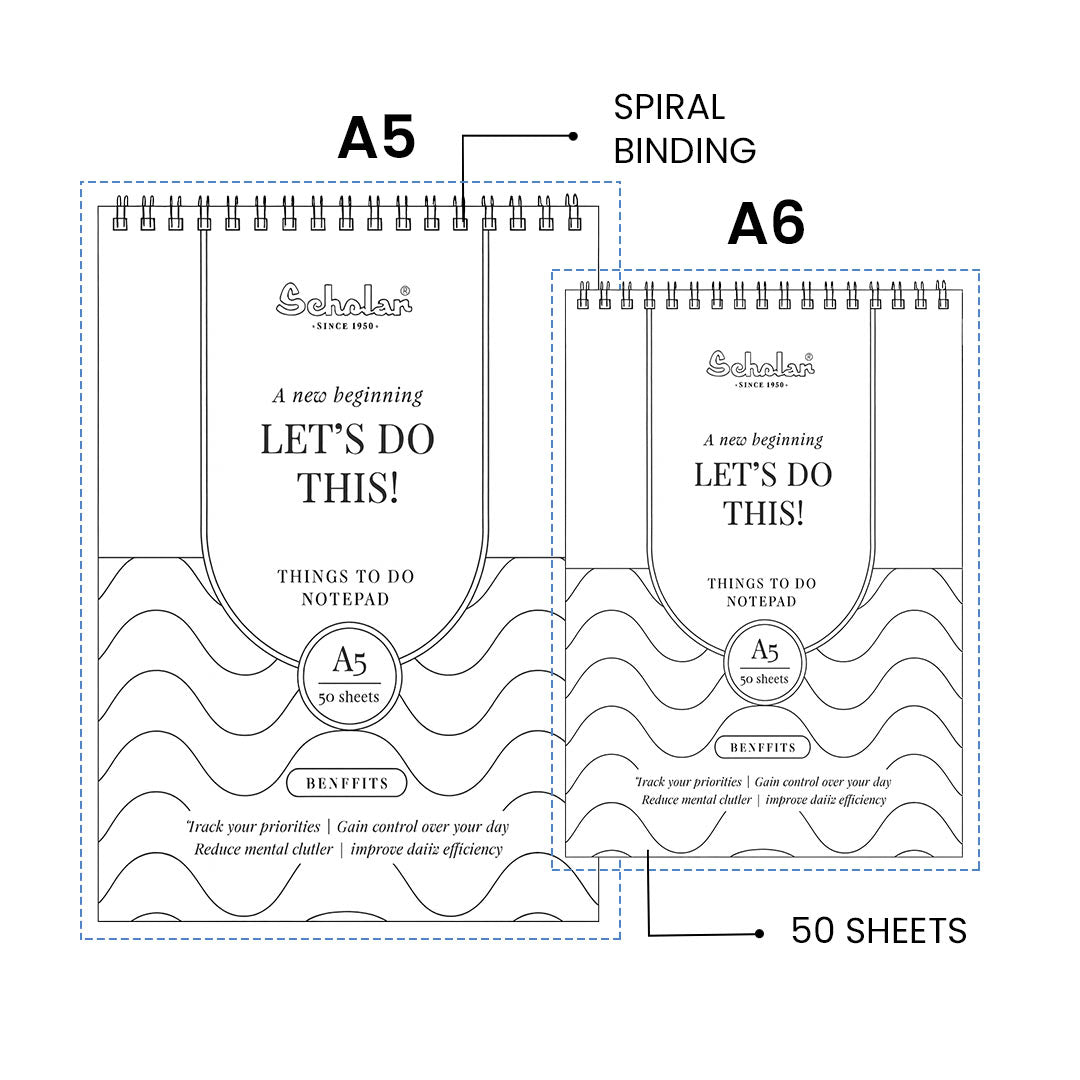 Scholar Things To-do Ruled Spiral Pads
