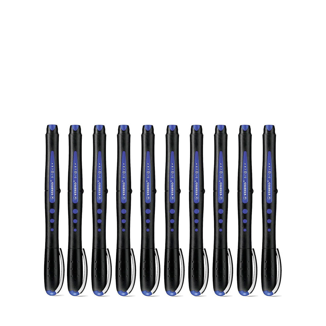 Stabilo Black+ Fine Tip Blue Rollerball Pen