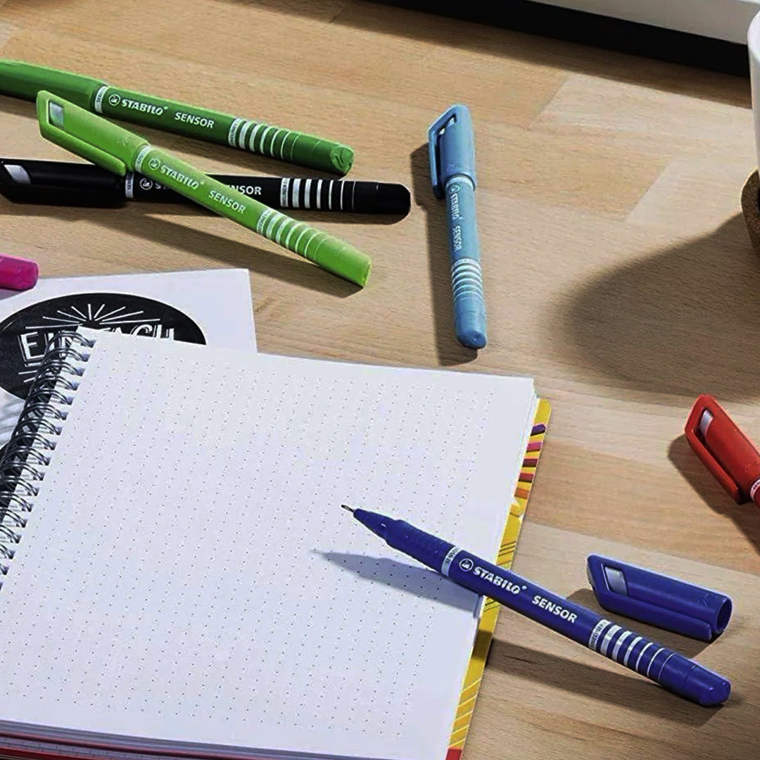 Stabilo Blue Fine Tip Sensor Pen Set