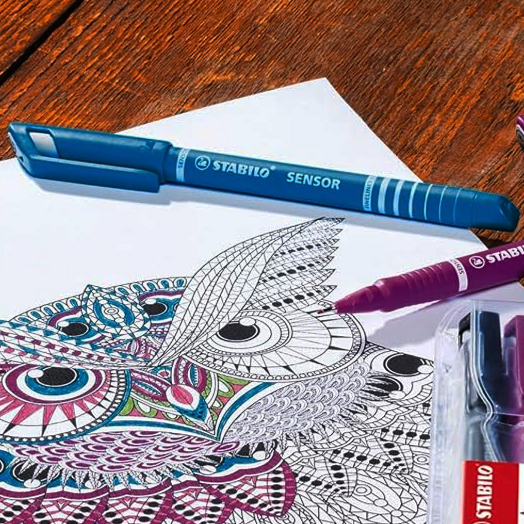 Stabilo Blue Fine Tip Sensor Pen Set