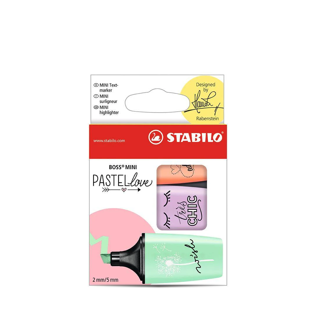 Stabilo Boss Mini Pastel Love Surligneur Highlighter Set