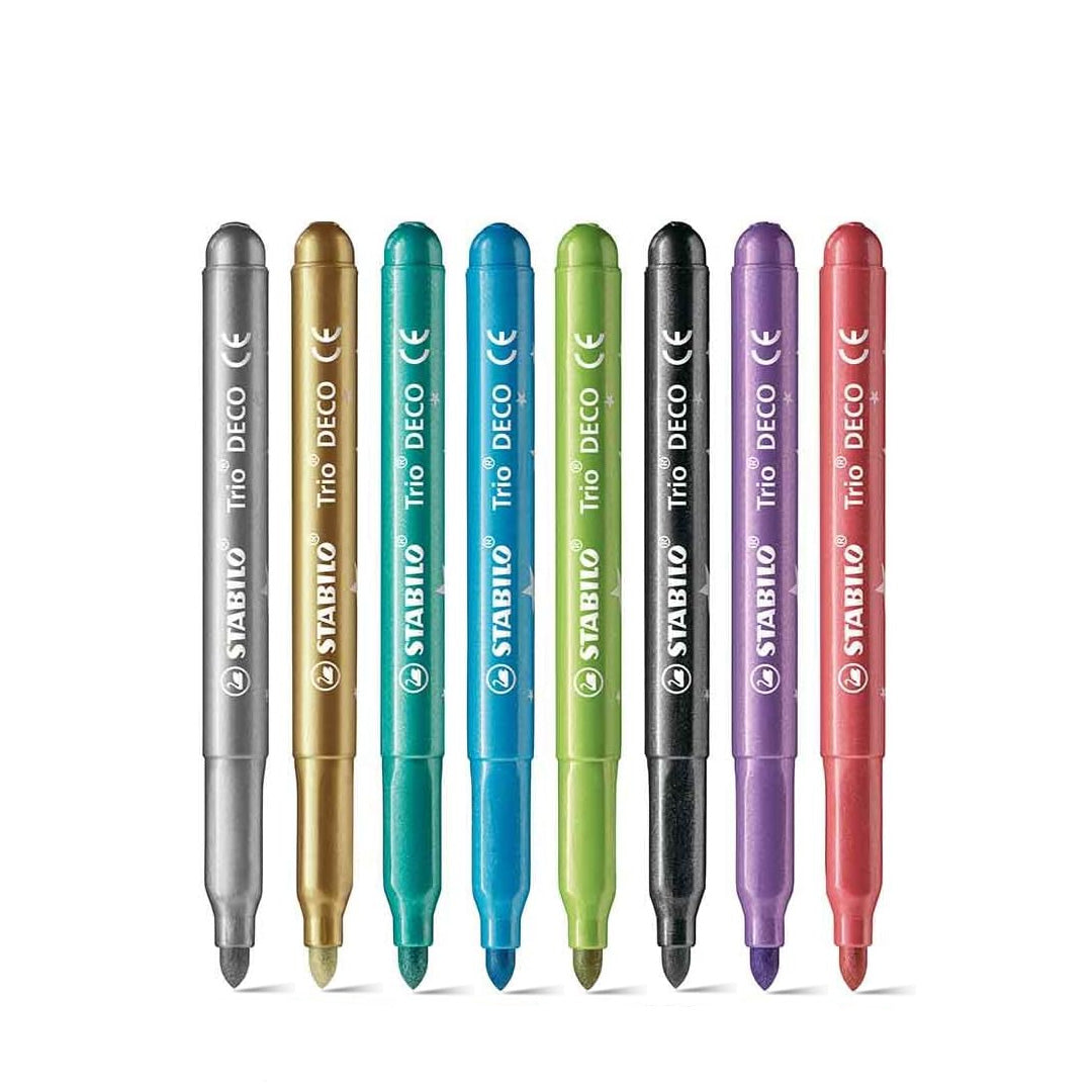 Stabilo | Trio Deco | Metallic | Felt Tip Pen | Pack Of 8 - SCOOBOO ...