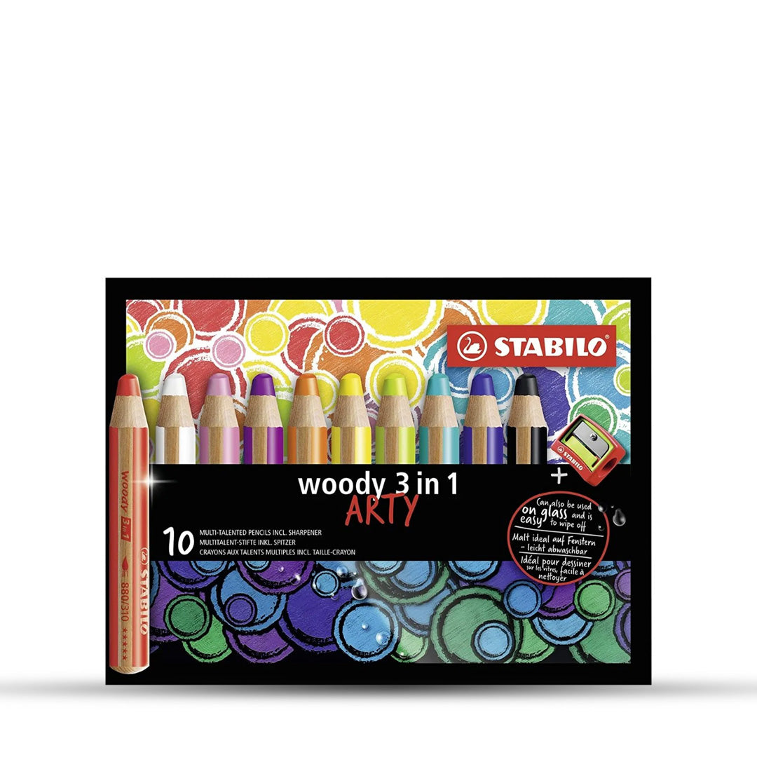 Stabilo Woody 3 in 1 Wallet 10 Assorted Color Set