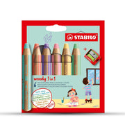 Stabilo Woody Pastel 3-in-1 Wallet of 6 Assorted Colours