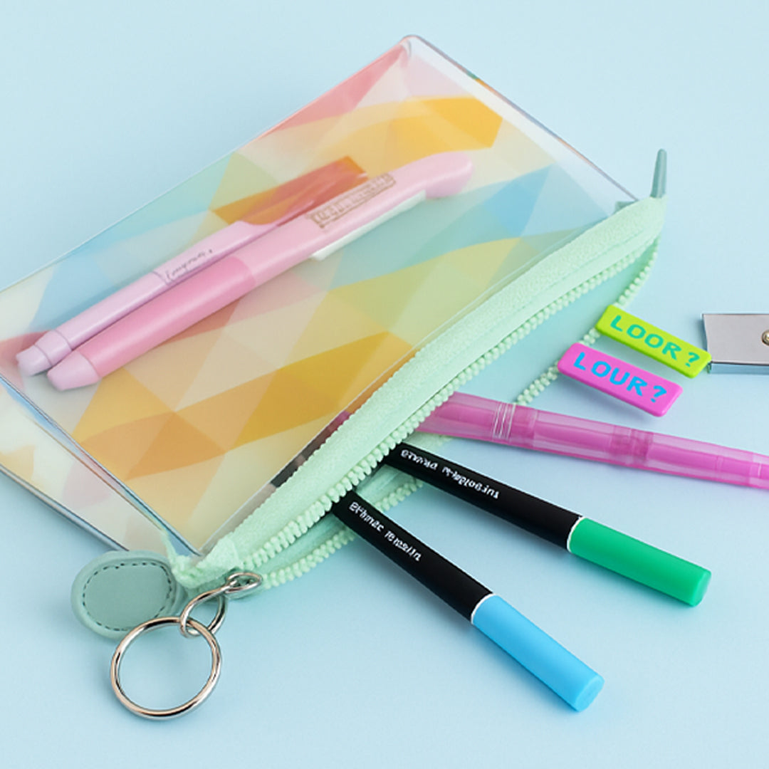 Sun Star Clear Colorful Pencil Pouch