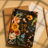 The Art Loom Black Floral Garden 2026 Annual Planner