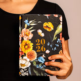 The Art Loom Black Floral Garden 2026 Annual Planner