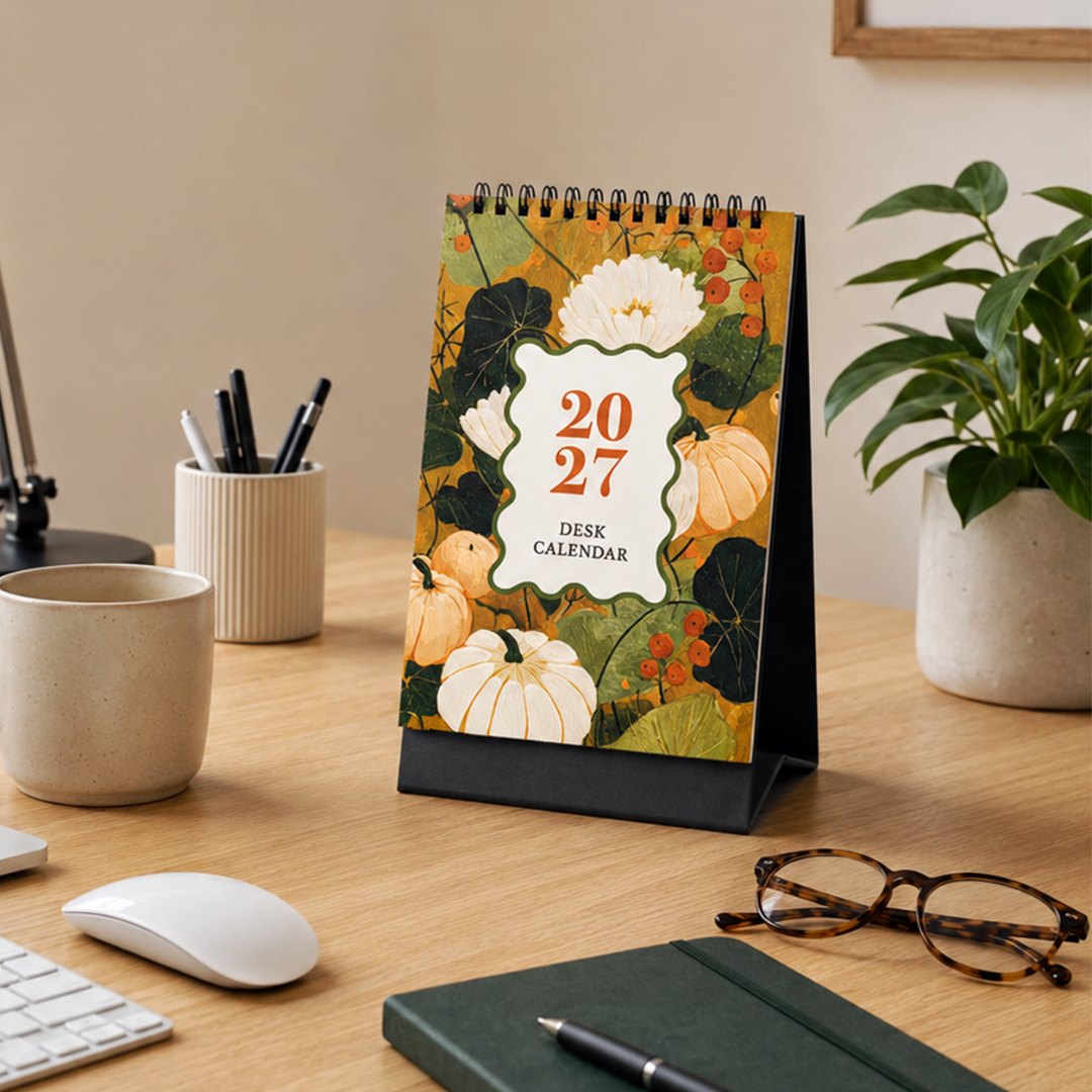 The Art Loom Vintage Floral 2027 Desk Calendar
