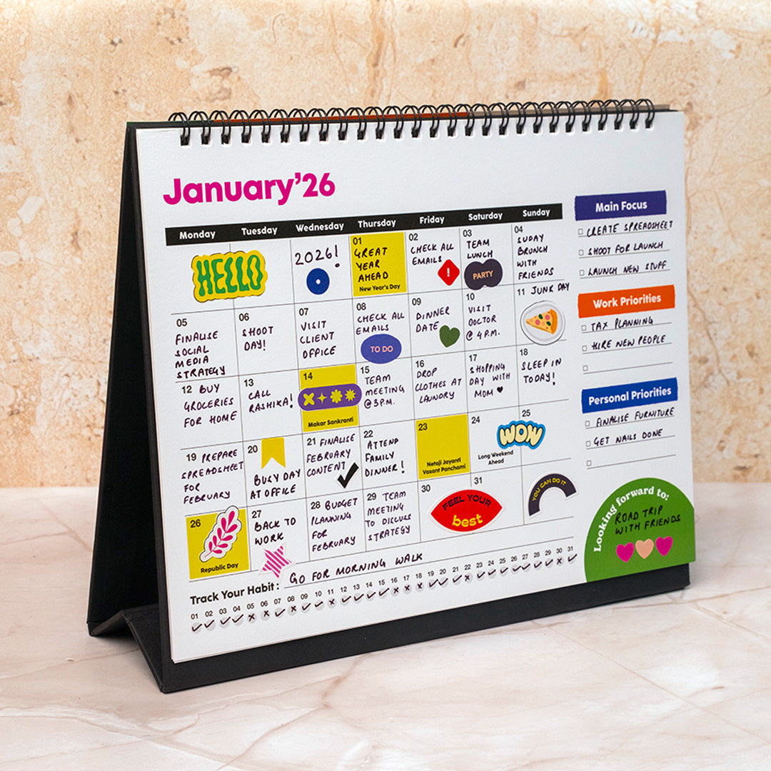 The Art Loom Colorful Year 2026 Calendar