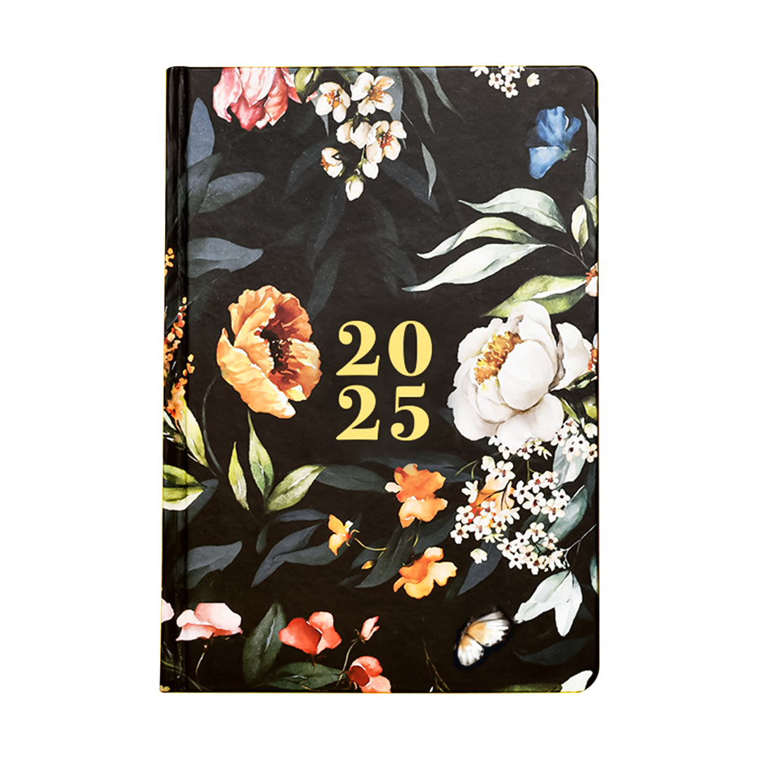 The Art Loom 2025 Annual Planner | Black Floral Garden
